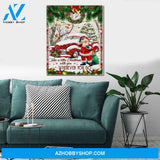 Personalized Canvas Take A Little Christmas With You Red Truck Santa Claus Wall Art For Christmas Gift Canvas Wall Art