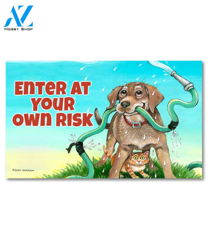 Take Cover Pup Doormat - 18" x 30"
