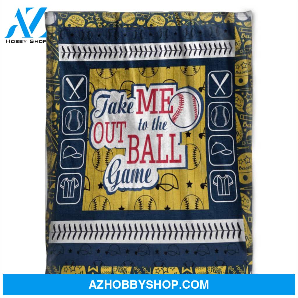 Take Me Out To The Ball Game, Soft Blankets, Fleece Blankets.Gift Home Decor Bedding Couch Sofa Soft and Comfy Cozy