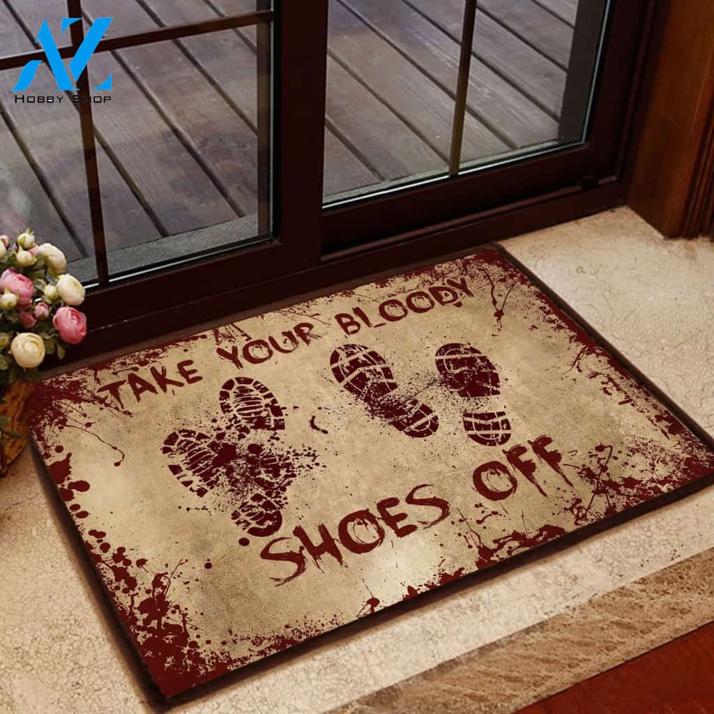 Take Your Bloody Shoes Off Doormat Welcome Mat House Warming Gift Home Decor Funny Doormat Gift Idea