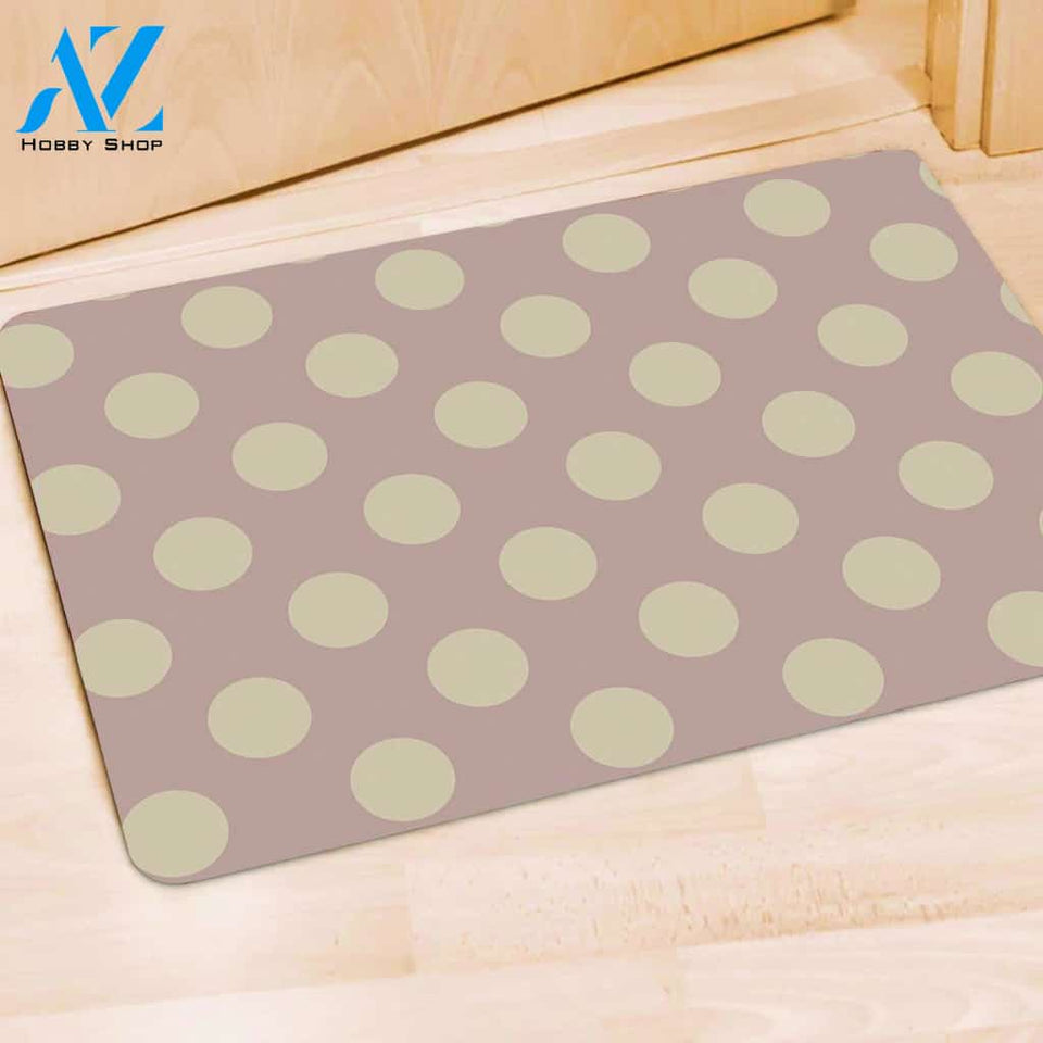 Tan Polka Dot Door Mat