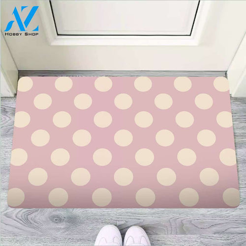 Tan Polka Dot Door Mat