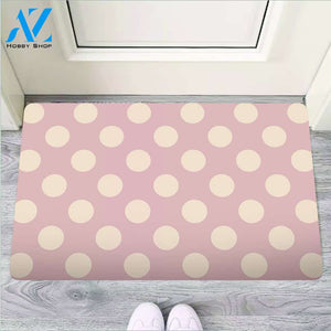 Tan Polka Dot Door Mat
