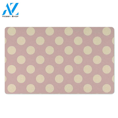 Tan Polka Dot Door Mat