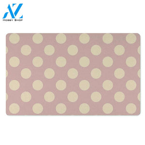 Tan Polka Dot Door Mat