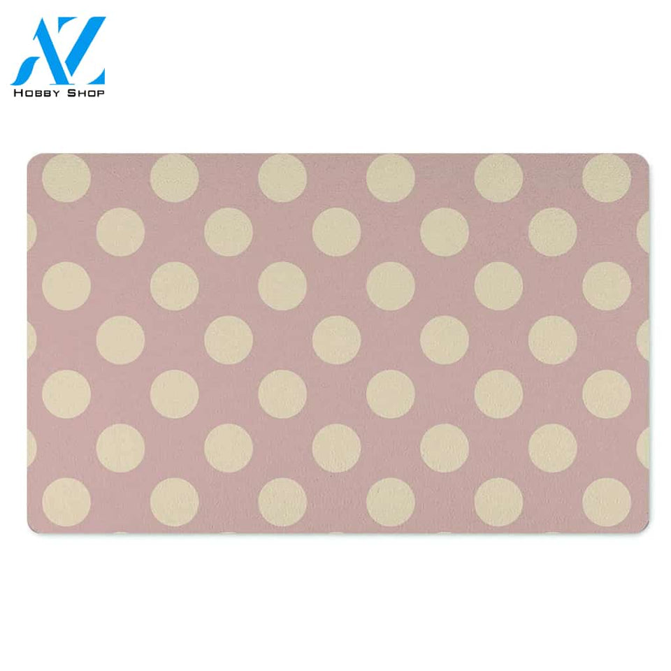 Tan Polka Dot Door Mat