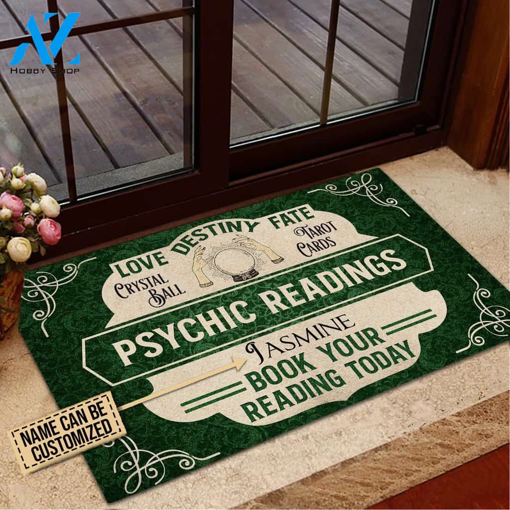 Tarot Psychic Readings Green Custom Doormat | Welcome Mat | House Warming Gift
