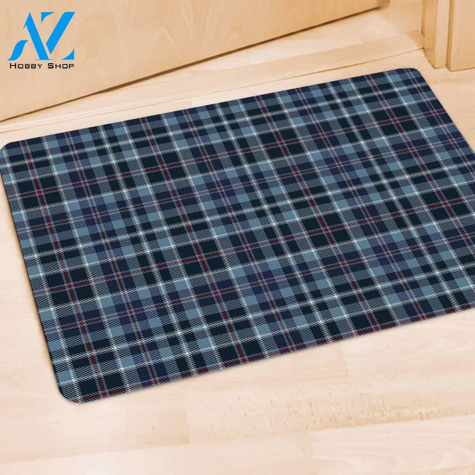 Tartan Blue Plaid Door Mat