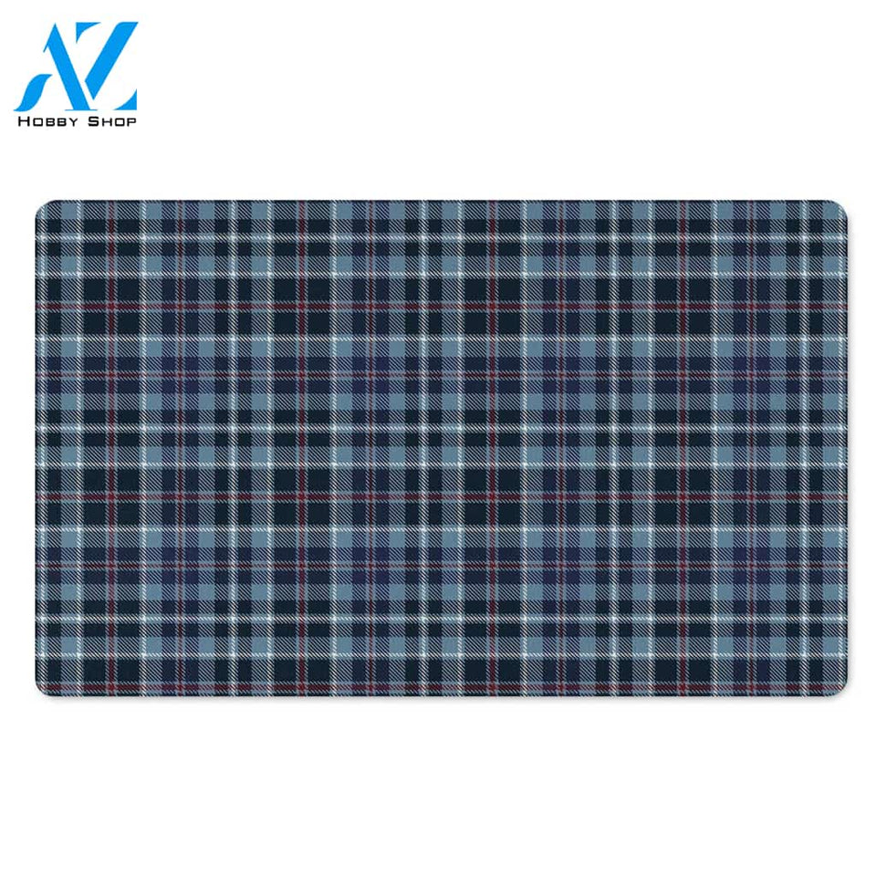 Tartan Blue Plaid Door Mat