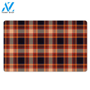 Tartan Brown Plaid Door Mat