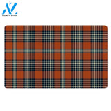 Tartan Orange Plaid Door Mat