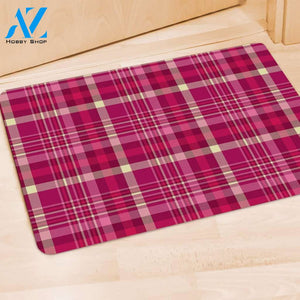 Tartan Pink Plaid Door Mat