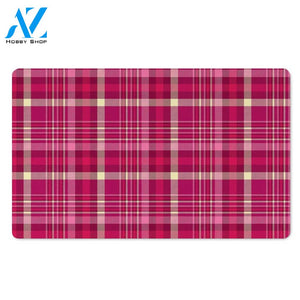 Tartan Pink Plaid Door Mat