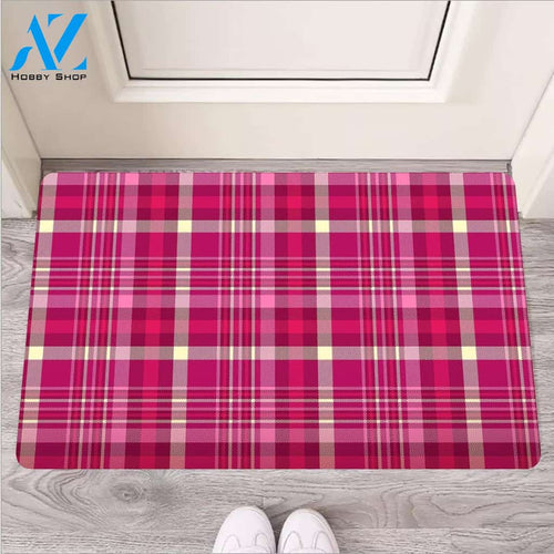Tartan Pink Plaid Door Mat