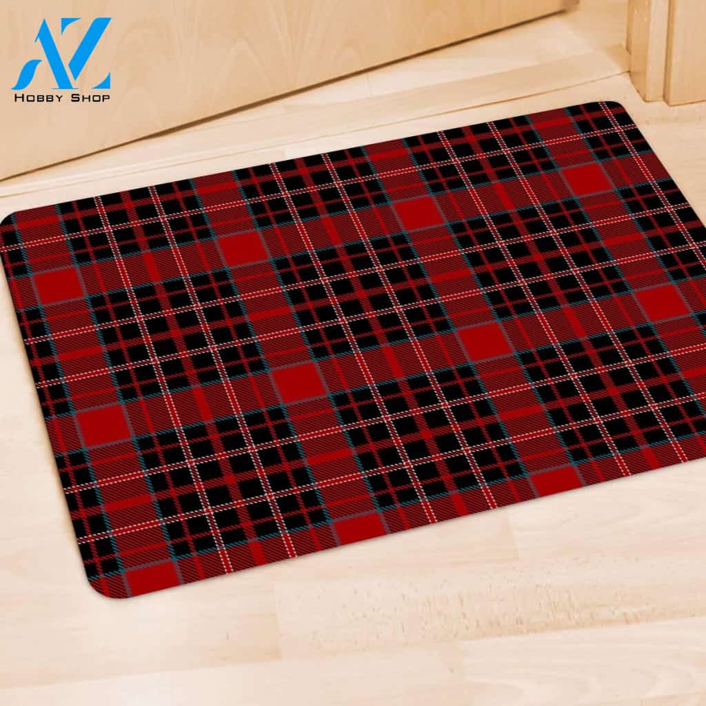 Tartan Red Plaid Door Mat