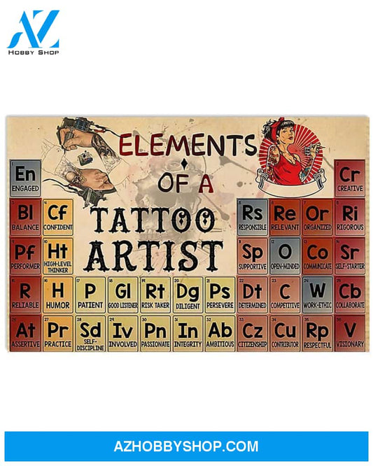 Tattoo Elements Of A Tattoo Artist Canvas Decor, Wall Decor Visual Art