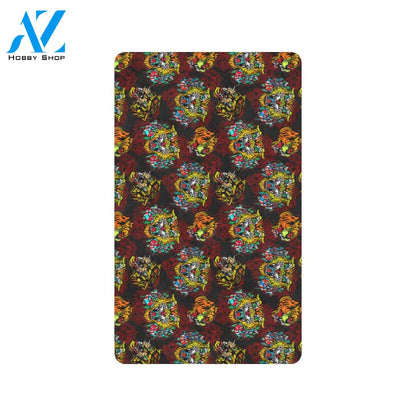 Tattoo Tiger Colorful Design Rubber Doormat
