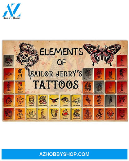 Tattoos Elements Of Sailor Jerry's Tattoos Canvas Prints, Wall Art Prints