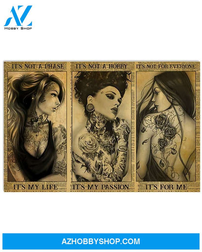 Tattoos It's My Life Canvas Art Prints, Wall Art Prints