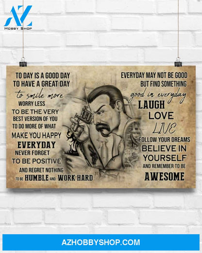 Tattoos Today Is A Good Day Canvas Wall Art, Wall Decor Visual Art