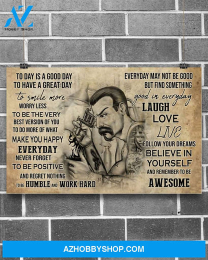 Tattoos Today Is A Good Day Canvas Wall Art, Wall Decor Visual Art
