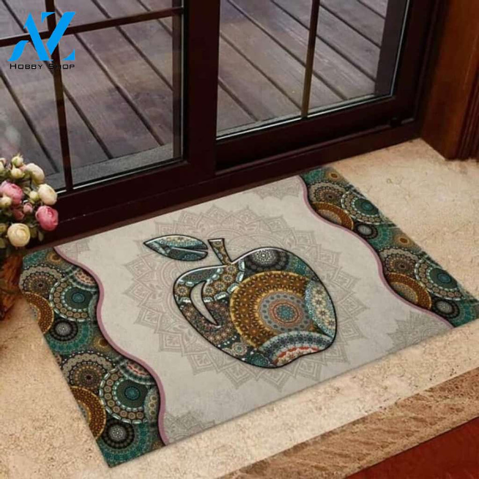 Teach Love Inspire Teacher Mandala Doormat | Welcome Mat | House Warming Gift
