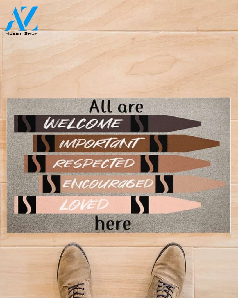 Teacher All Are Welcome Here Indoor And Outdoor Doormat Warm House Gift Welcome Mat Gift For Student Teacher Classroom Decor