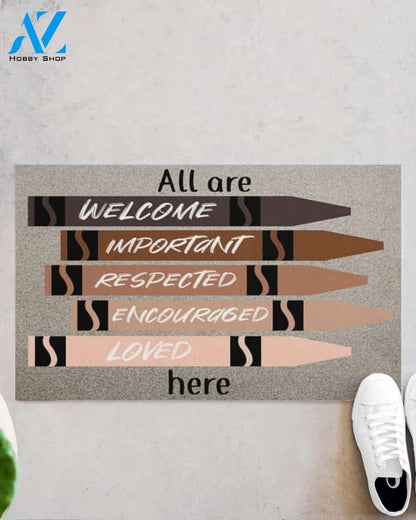 Teacher All Are Welcome Here Indoor And Outdoor Doormat Warm House Gift Welcome Mat Gift For Student Teacher Classroom Decor