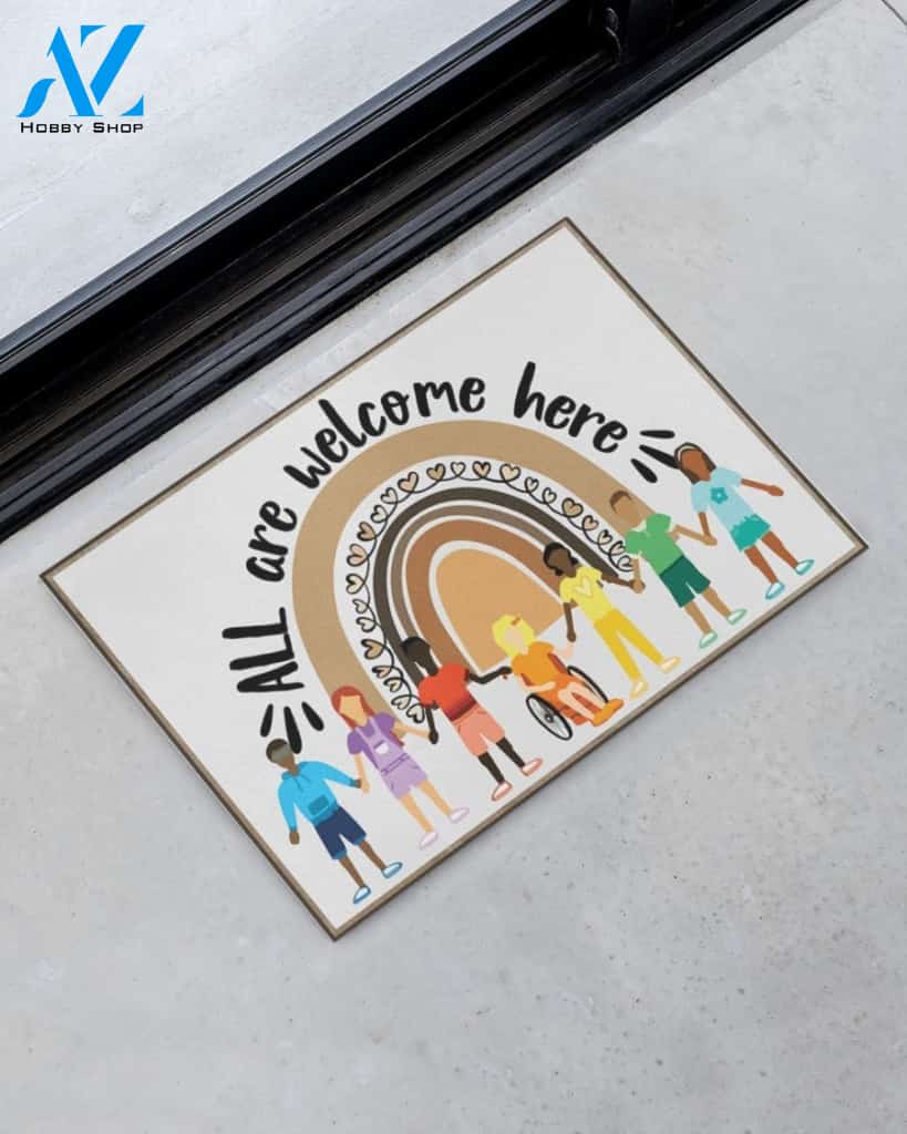 Teacher Classroom All Are Welcome Here Indoor And Outdoor Doormat Gift For Student Teacher Class Decor Warm House Gift Welcome Mat Back To School