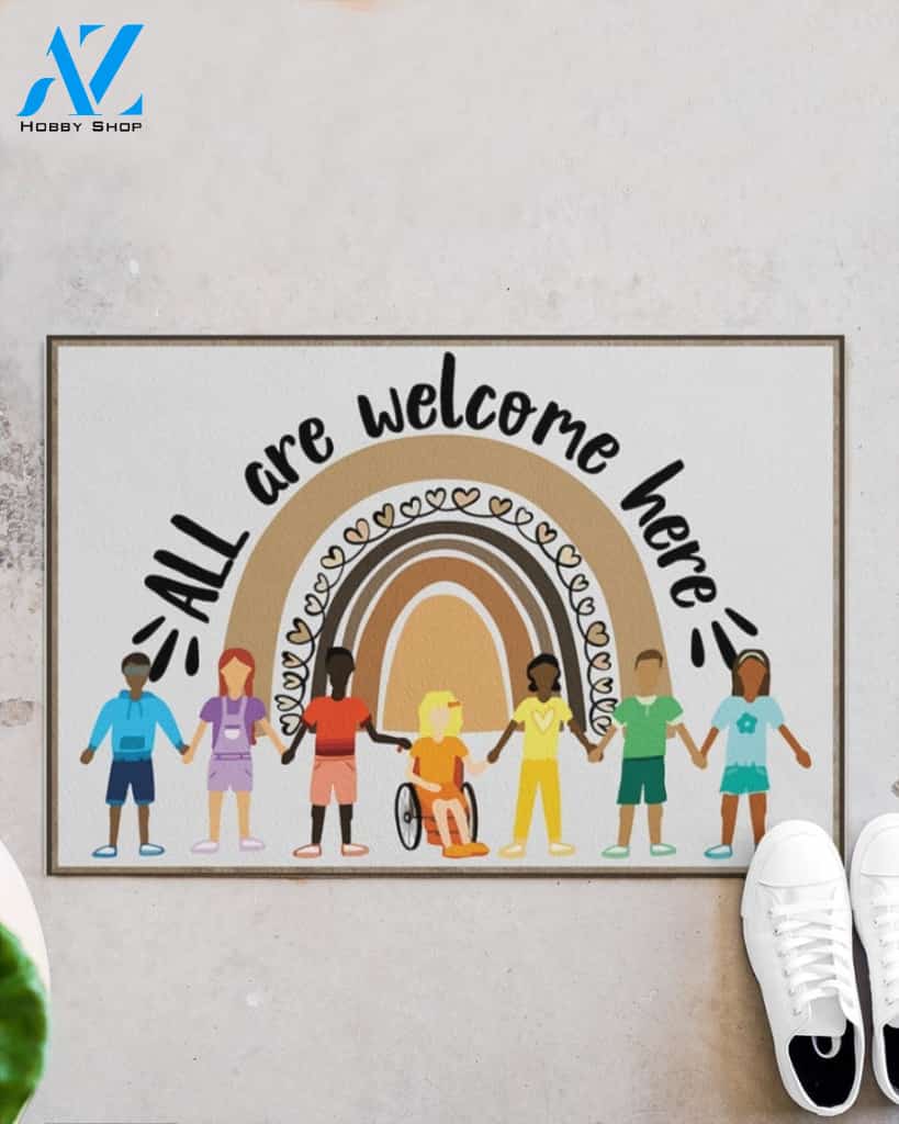 Teacher Classroom All Are Welcome Here Indoor And Outdoor Doormat Gift For Student Teacher Class Decor Warm House Gift Welcome Mat Back To School