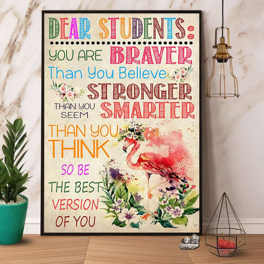 Teacher Dear Students You Are Smarter Than You Think Paper Poster No Frame Matte Canvas Wall Decor