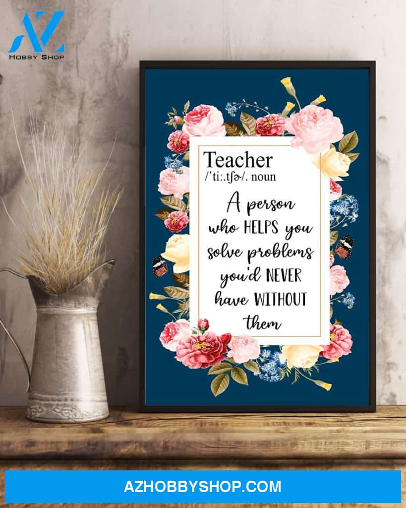 Teacher Classroom Canvas Teacher Definition, Student Wall Art Back to School Gift for Teacher