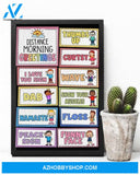 TEACHER DISTANCE MORNING GREETINGS VERTICA CANVAS - BACK TO SCHOOL - TEACHER LABOR DAY GIFT