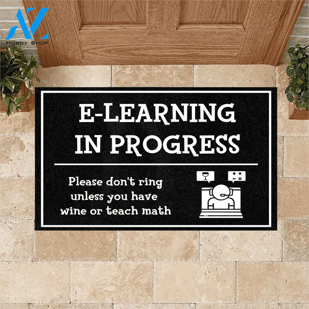 Teacher Doormat Teacher E-Learning In Progress | Welcome Mat | House Warming Gift