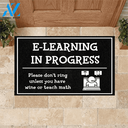 Teacher Doormat Teacher E-Learning In Progress | Welcome Mat | House Warming Gift