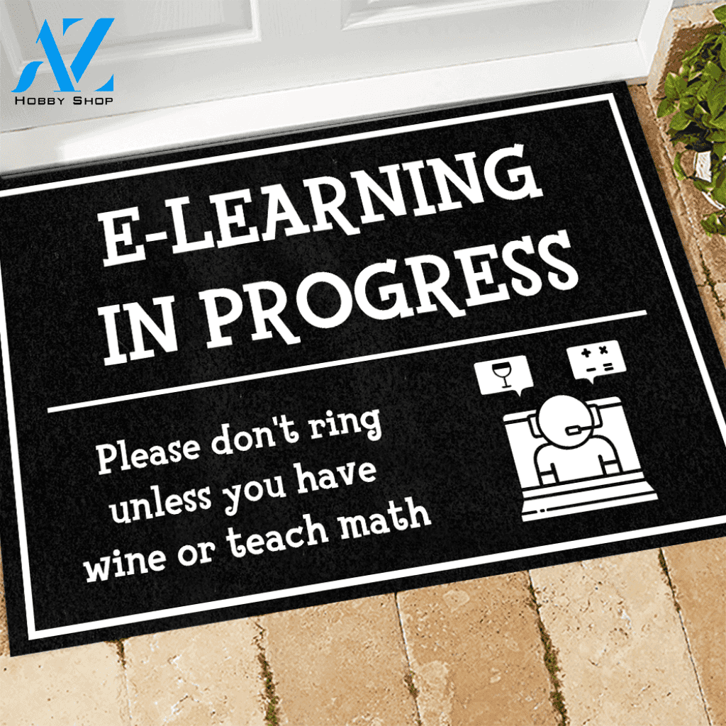 Teacher Doormat Teacher E-Learning In Progress | Welcome Mat | House Warming Gift