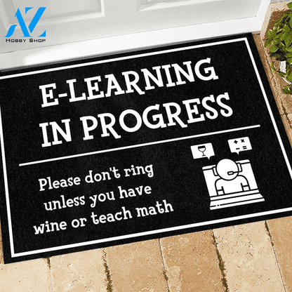 Teacher Doormat Teacher E-Learning In Progress | Welcome Mat | House Warming Gift