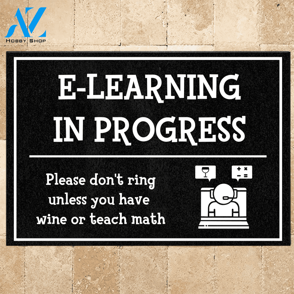Teacher Doormat Teacher E-Learning In Progress | Welcome Mat | House Warming Gift