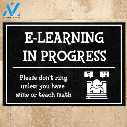 Teacher Doormat Teacher E-Learning In Progress | Welcome Mat | House Warming Gift