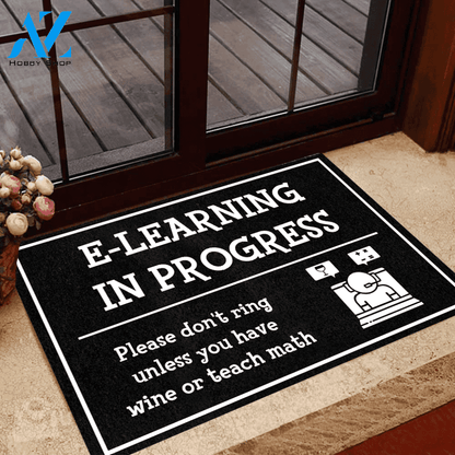 Teacher Doormat Teacher E-Learning In Progress | Welcome Mat | House Warming Gift