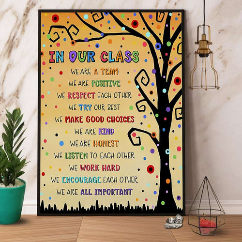 Teacher In Our Class We Are All Important Paper Poster No Frame Matte Canvas Wall Decor