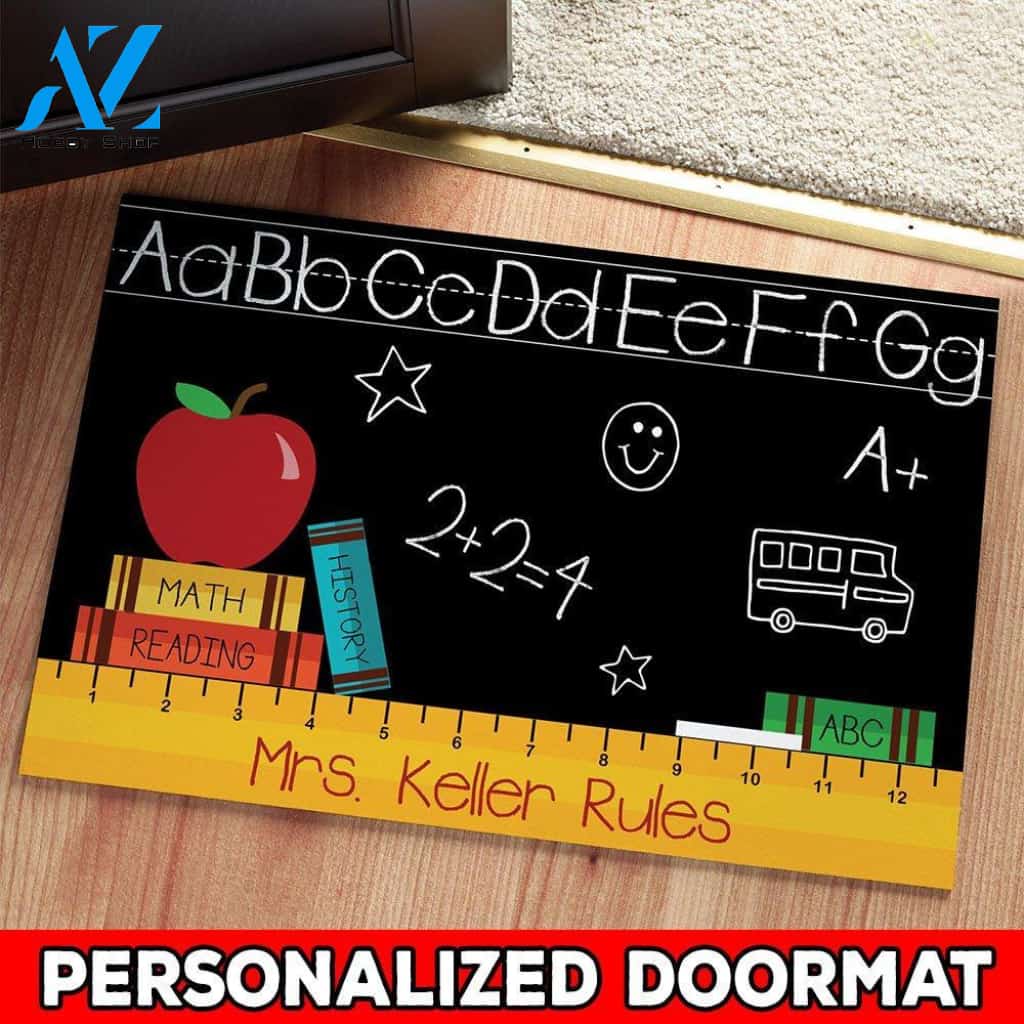 Teacher Rules Personalized Doormat 23.6