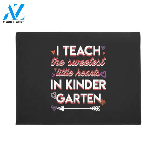Teacher Teach Sweetest Hearts, Indoor and Outdoor Doormat Warm House Gift Welcome Mat Gift for Friend Family