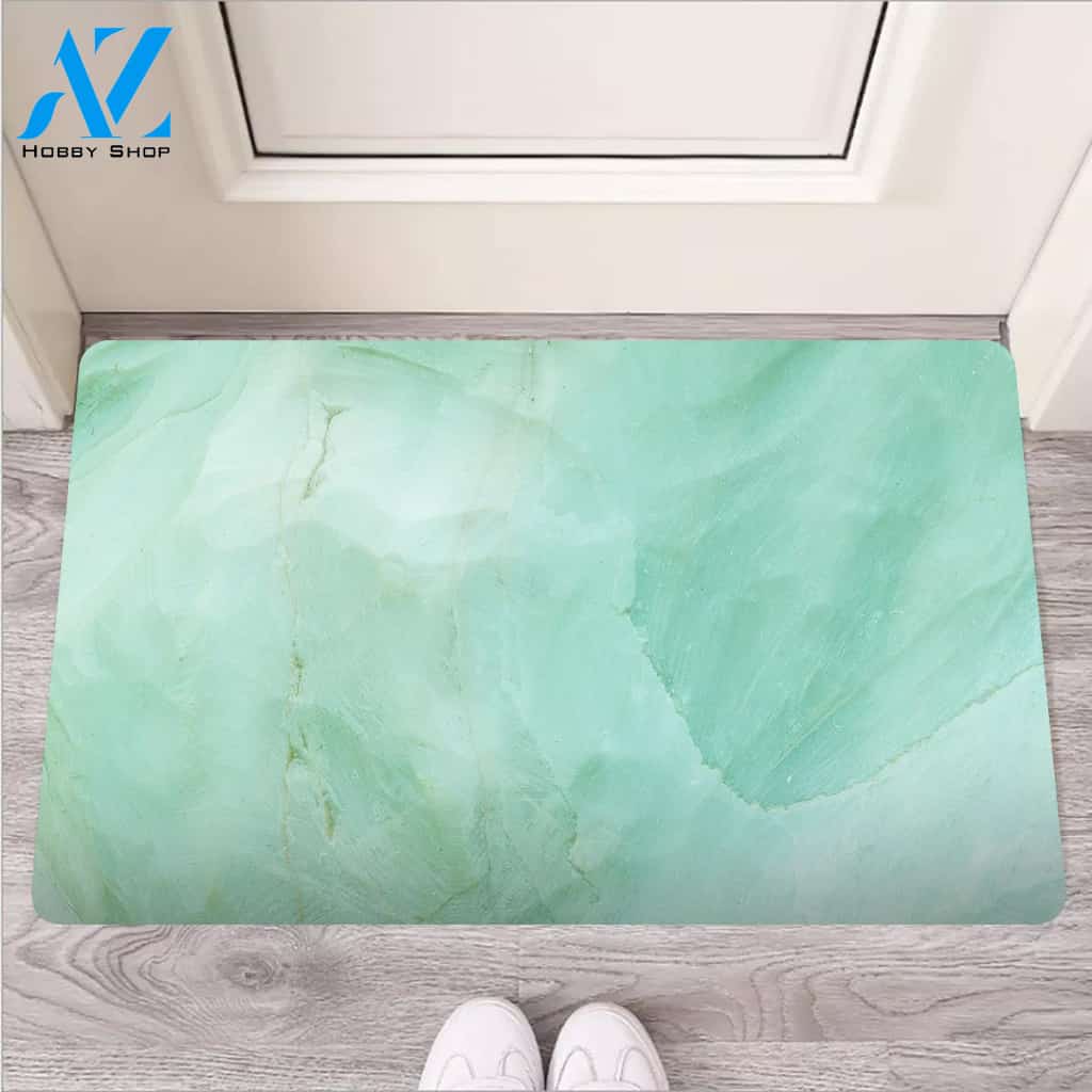 Teal Marble Door Mat