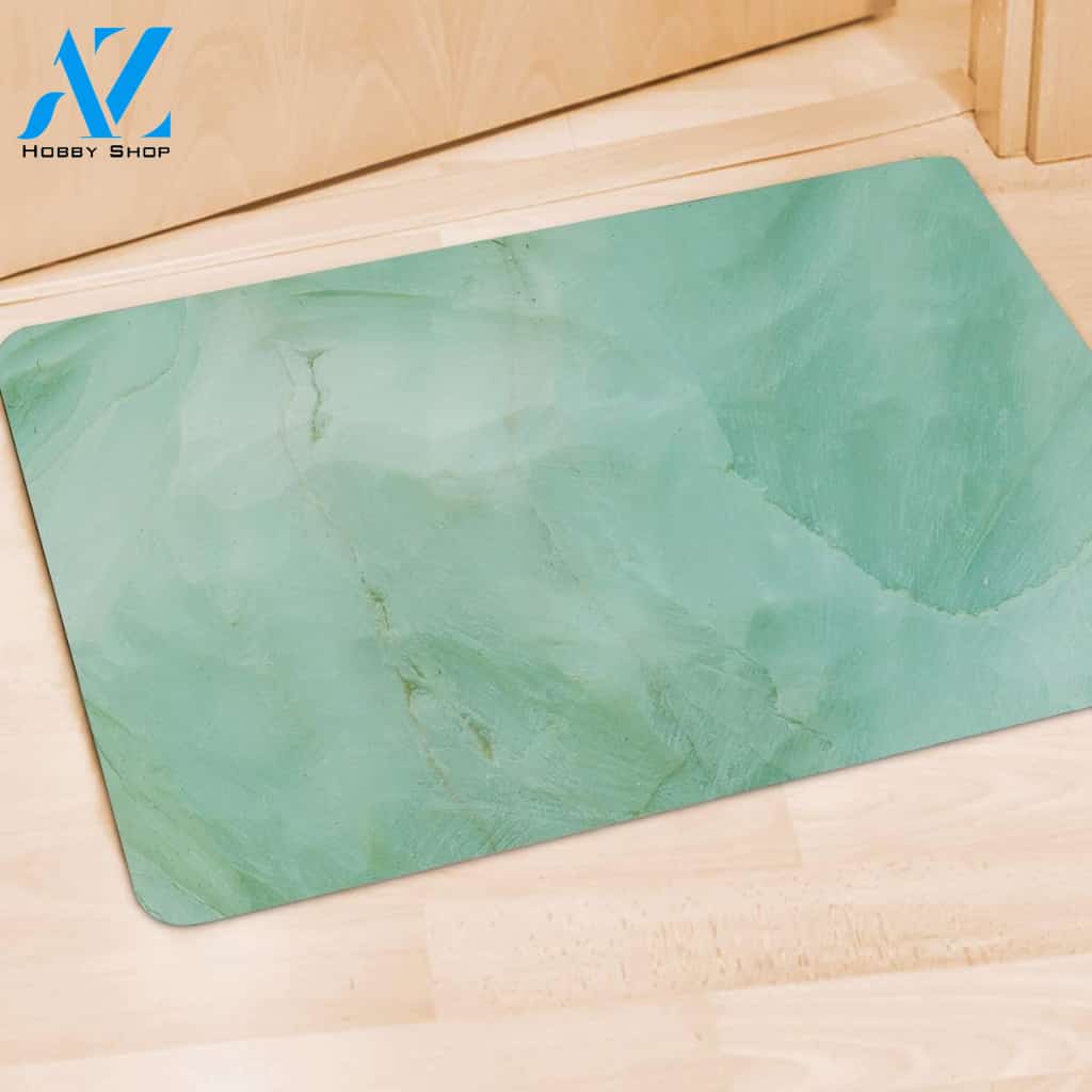 Teal Marble Door Mat
