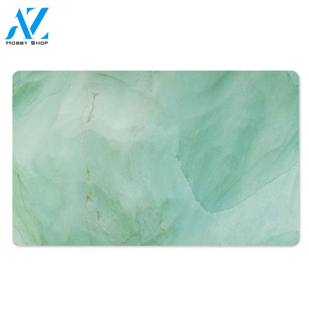Teal Marble Door Mat