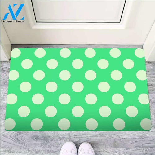 Teal Polka Dot Door Mat