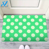 Teal Polka Dot Door Mat
