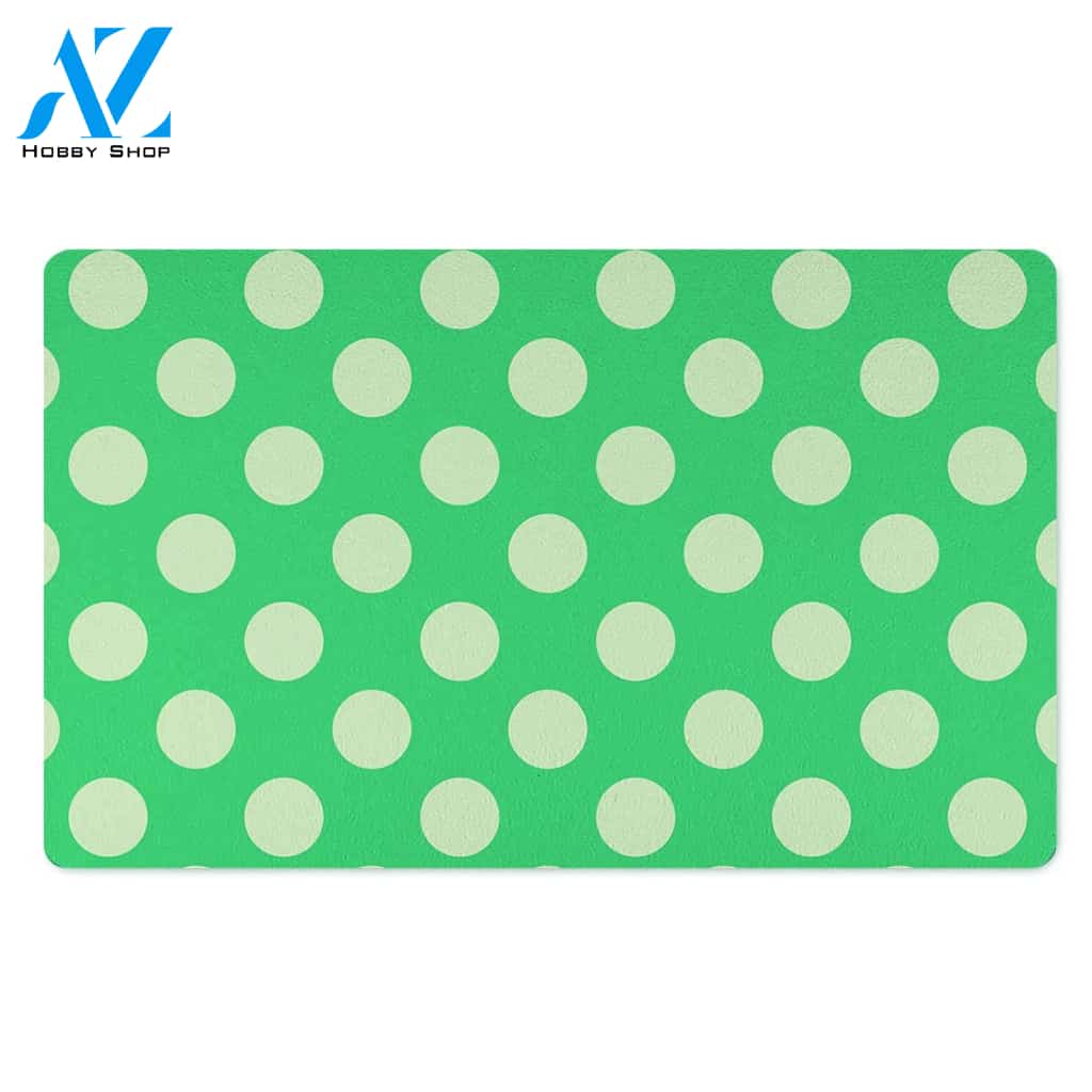 Teal Polka Dot Door Mat