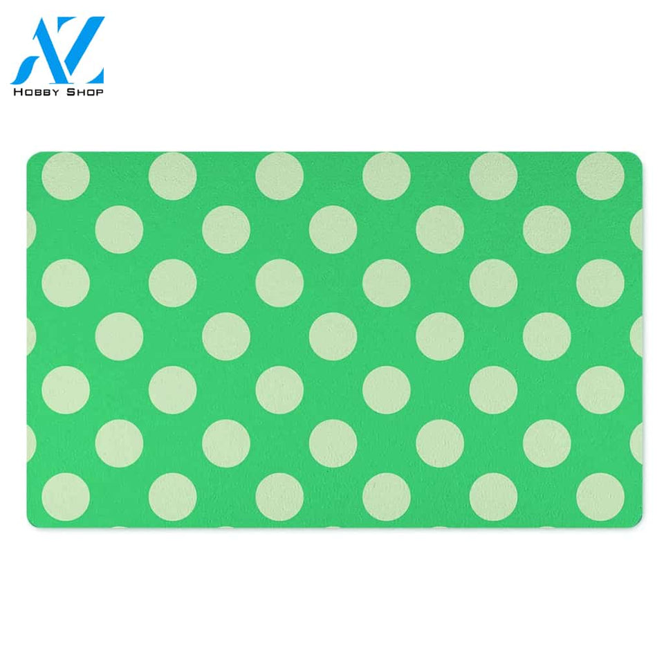 Teal Polka Dot Door Mat